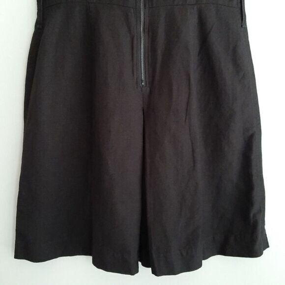 CALVIN KLEIN / Linen Blend w/ Pockets Knee Length Dress Black Sz 12 - Picture 10 of 12